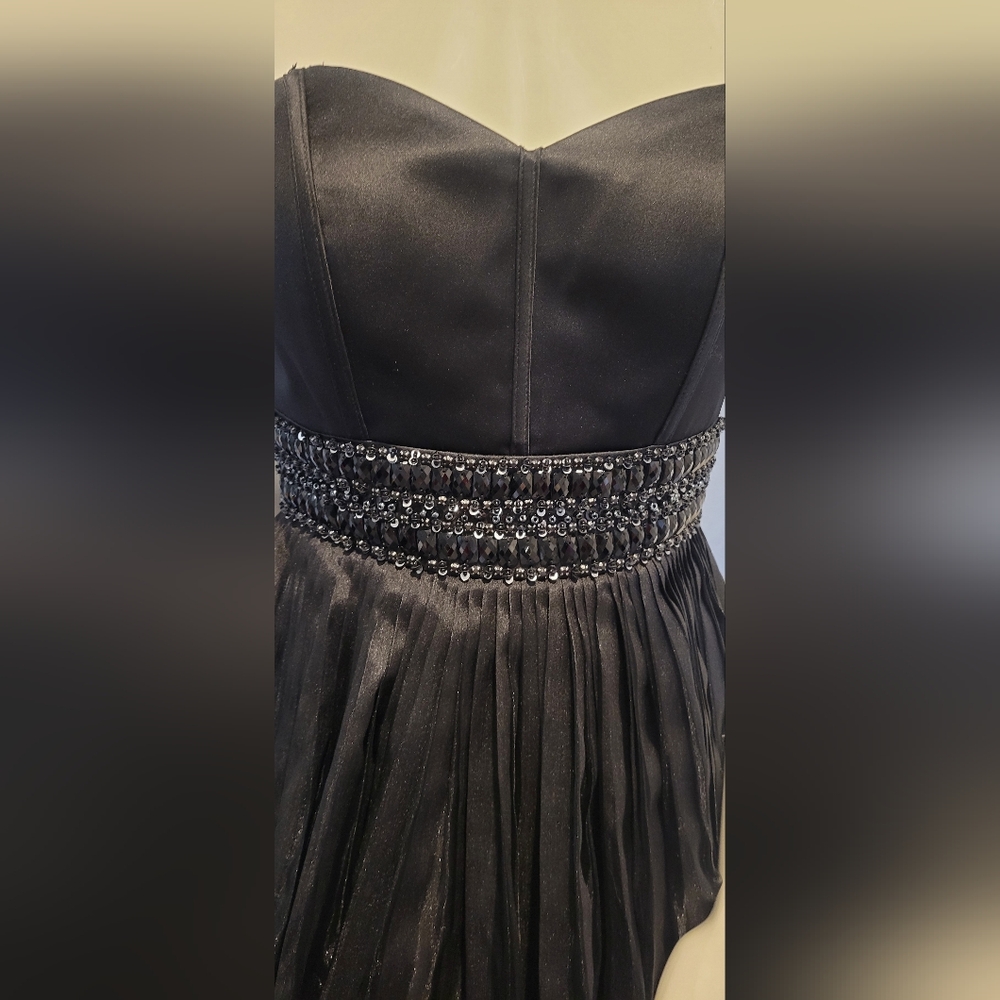 Rachel Allan Black Strapless Gown With Corset And Bra 3 Layer Size 2 - Picture 5 of 16